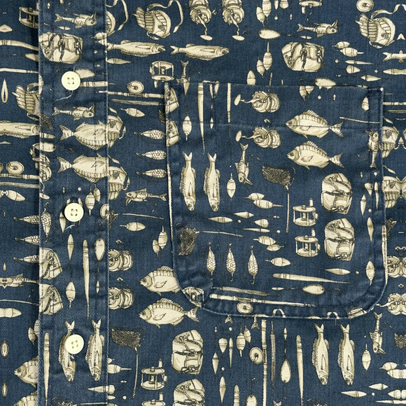 Woolrich Shirt Adult EXTRA LARGE Blue Fishing Tackle Reel Rugged Outdoor Wear - Picture 5 of 10